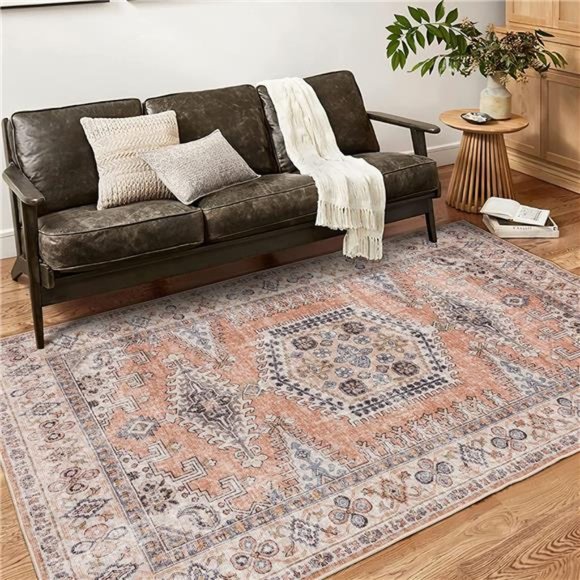 Valenrug Washable Rug 6x9 - Ultra-Thin Antique Collection  Valenrug Washable Rug 6x9 - Ultra-Thin Antique Collection Area Rug
